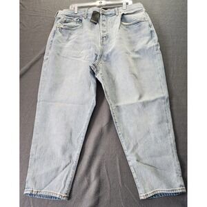 Torrid Jeans Sz 20s Blue High Rise Mom Tapered Distress Premium Button Fly NWT